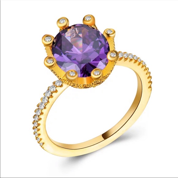 *NEW*18K Gold Cubic Zircon Elegant Ring - Picture 2 of 2